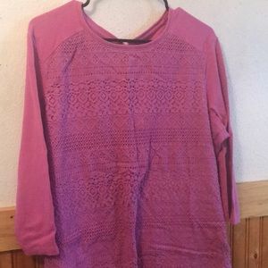 Lace overlay long sleeve